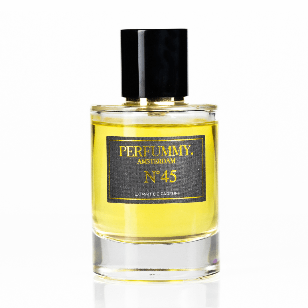 Perfummy Amsterdam Nº 45 perfume bottle inspired by Xerjoff Naxos with oriental spicy fragrance notes.