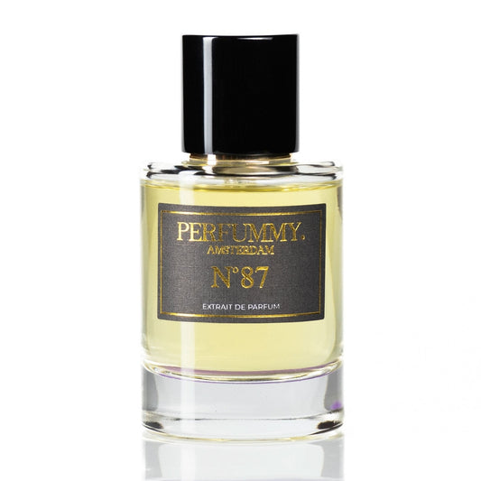Perfume bottle Nº 87 Inspired by Halfeti with oriental woody fragrance and black cap