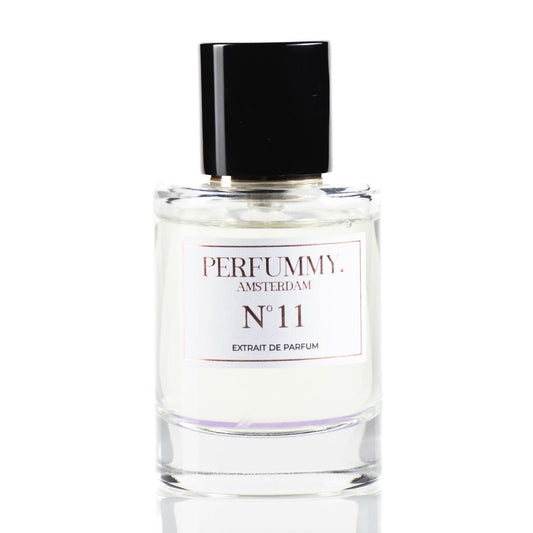 Perfume bottle Nº 11 by Perfumy Amsterdam, an extrait de parfum inspired by Black Opium YSL with oriental floral notes.