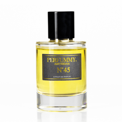 Perfummy Amsterdam Nº 45 perfume bottle inspired by Xerjoff Naxos with oriental spicy fragrance notes.